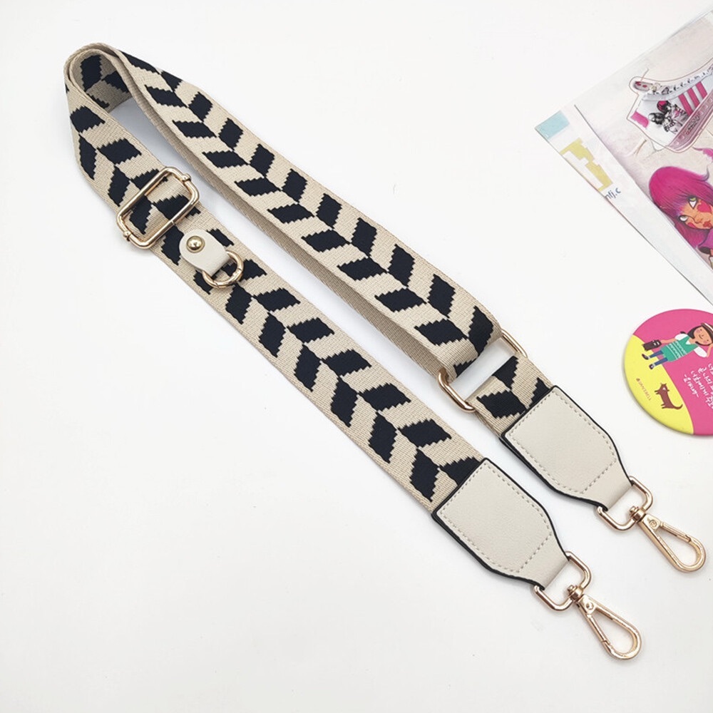 Black & Cream Chevron Bag Strap ⚡️